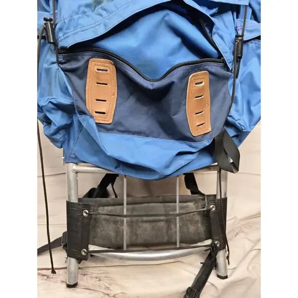 Vintage Kelty External Aluminum Frame Pack Backpack Camping Hiking Blue EUC